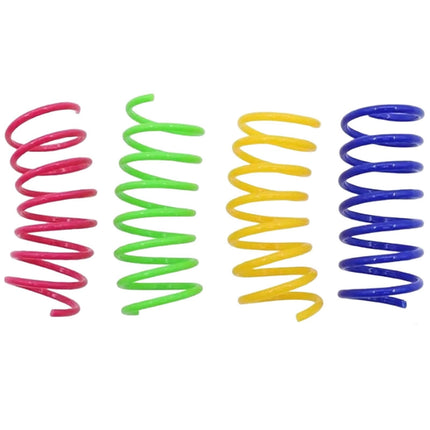 LGCASL Red Pet Cat Toy Spring Style Spring Toys Playful Coils for Plastic for Swatting Biting Hunting and Active Play Colorful, Red Yellow