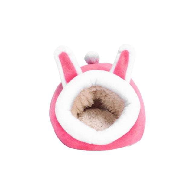 LGCASL Small Pet Bed Pig Christmas Bed Warm Hedgehog Hideout Cotton House Sleeping Nest Cage in Pink