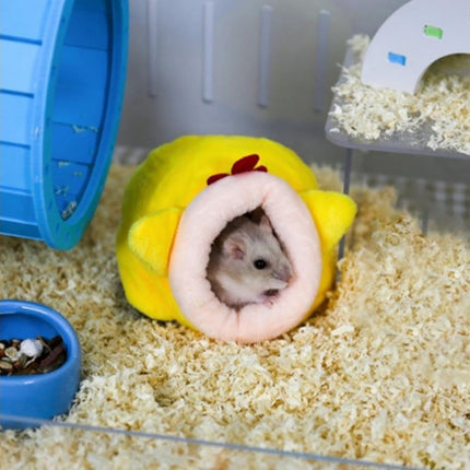 LGCASL Small Pet Bed, Pig Christmas Bed Warm Hedgehog Hideout Cotton House Sleeping Nest Cage Accessories for Small Animal Habitat Supplies for Hamster Sugar Glider Squirrel Bearded Dragon Pink