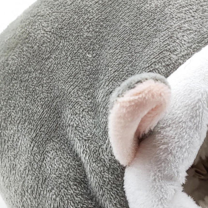 LGCASL Small Pet Bed, Pig Christmas Bed Warm Hedgehog Hideout Cotton House Sleeping Nest Cage Accessories for Small Animal Habitat Supplies for Hamster Sugar Glider Squirrel Bearded Dragon, Pink Yellow
