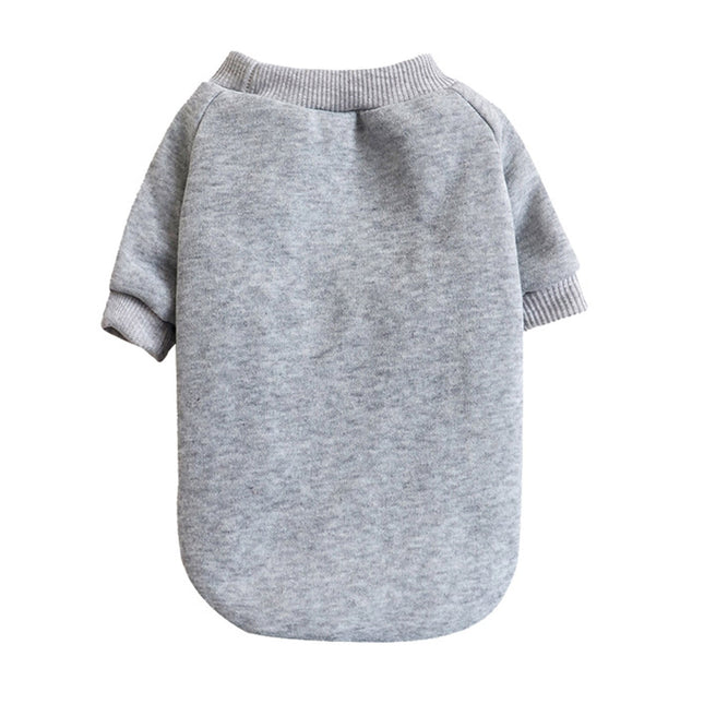 LGCASL Pet Hoodie Dog Winter Sweater Cat Warm Clothes Pet Sweater Round Neck Solid Color in Blue / Grey