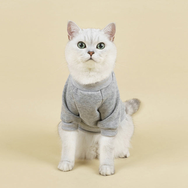 LGCASL Pet Hoodie Dog Winter Sweater Cat Warm Clothes Pet Sweater Round Neck Solid Color – product detail