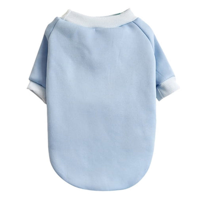 LGCASL Pet Hoodie Dog Winter Sweater Cat Warm Clothes Pet Sweater Round Neck Solid Color in Blue