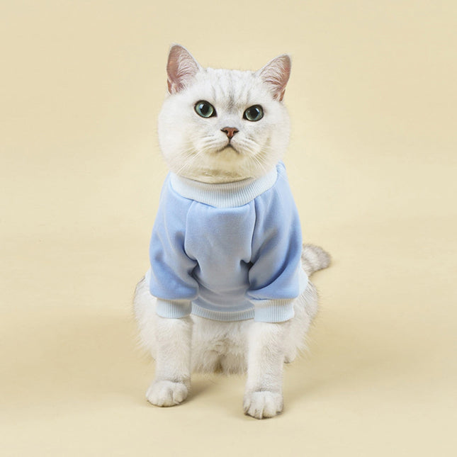 LGCASL Pet Hoodie Dog Winter Sweater Cat Warm Clothes Pet Sweater Round Neck Solid Color – product detail