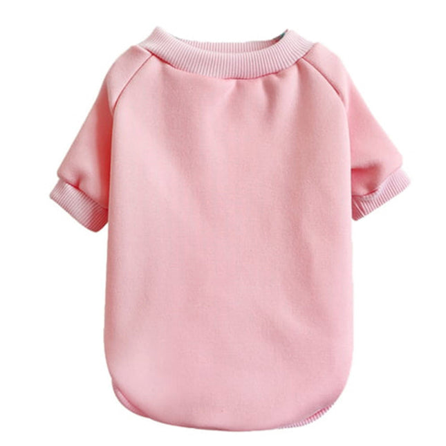 LGCASL Pet Hoodie Dog Winter Sweater Cat Warm Clothes Pet Sweater Round Neck Solid Color in Blue / Pink