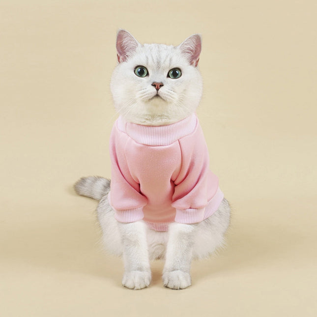LGCASL Pet Hoodie Dog Winter Sweater Cat Warm Clothes Pet Sweater Round Neck Solid Color – product detail