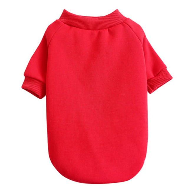 LGCASL Pet Hoodie Dog Winter Sweater Cat Warm Clothes Pet Sweater Round Neck Solid Color in Blue / Red