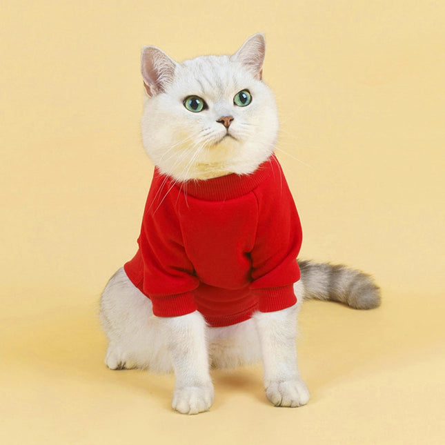 LGCASL Pet Hoodie Dog Winter Sweater Cat Warm Clothes Pet Sweater Round Neck Solid Color – product detail