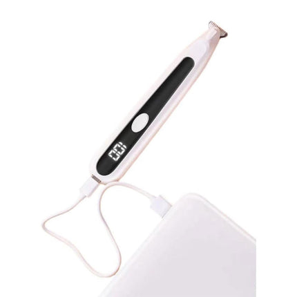 LGCASL Pet Grooming Kit, Small to Medium-Sized Pet Grooming Tools Dog Trimmer Pet Precision Trimmer for Cordless Dog Clipper Trimmer for Dogs Usb Rechargeable Noise Dog Grooming for Ears White