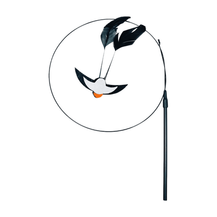 LGCASL Pet Chew Toys Clearance! Teasing Stick Replaces the Head Swallow Model Retractable Teasing Artifact with Bell Interactive Toy Black