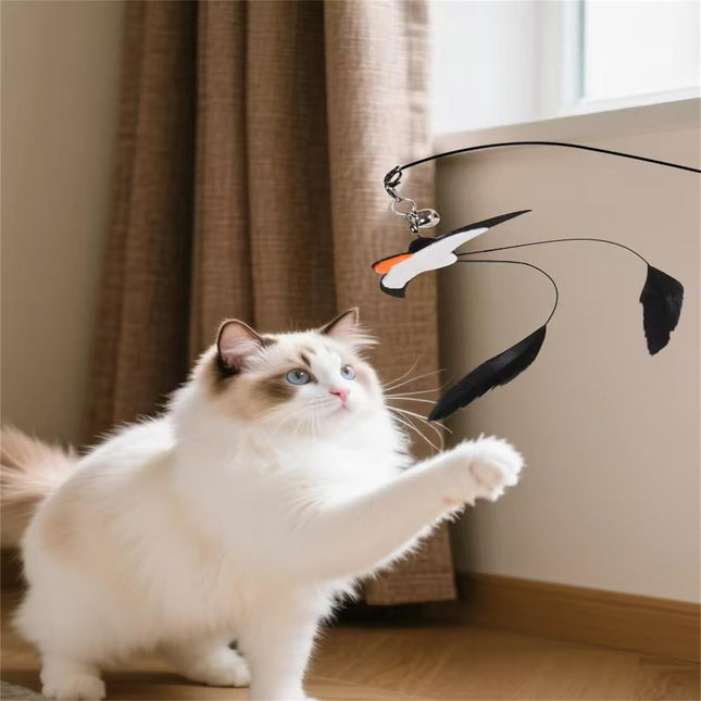 LGCASL Pet Chew Toys Clearance Teasing Stick Replaces the Head Swallow Model Retractable Teasing Artifact – product detail