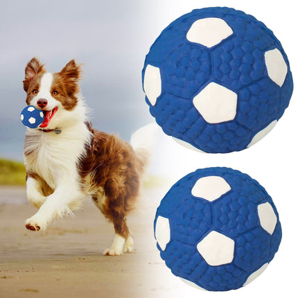 LGCASL Soccer Ball Chew Toy Dog Toy Squeak Rubber Fun Suitable for Large and Medium Sized Dogs Dog Toy Squeak Rubber Fun Suitable for Large and Medium Sized Dogs (Blue, L) L Blue