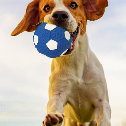 LGCASL Soccer Ball Chew Toy Dog Toy Squeak Rubber Fun Suitable for Large and Medium Sized Dogs Dog Toy Squeak Rubber Fun Suitable for Large and Medium Sized Dogs (Blue, L) L Blue