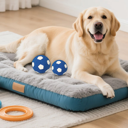 LGCASL Soccer Ball Chew Toy Dog Toy Squeak Rubber Fun Suitable for Large and Medium Sized Dogs Dog Toy Squeak Rubber Fun Suitable for Large and Medium Sized Dogs (Blue, L) L Blue