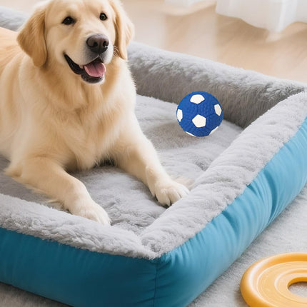 LGCASL Soccer Ball Chew Toy Dog Toy Squeak Rubber Fun Suitable for Large and Medium Sized Dogs Dog Toy Squeak Rubber Fun Suitable for Large and Medium Sized Dogs (Blue, L) L Blue