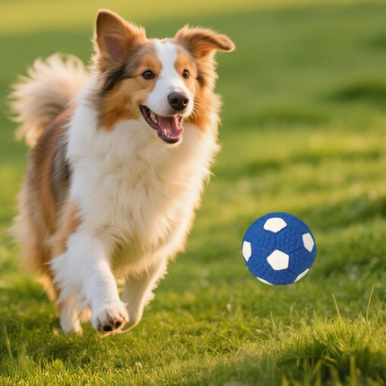 LGCASL Soccer Ball Chew Toy Dog Toy Squeak Rubber Fun Suitable for Large and Medium Sized Dogs Dog Toy Squeak Rubber Fun Suitable for Large and Medium Sized Dogs (Blue, L) L Blue
