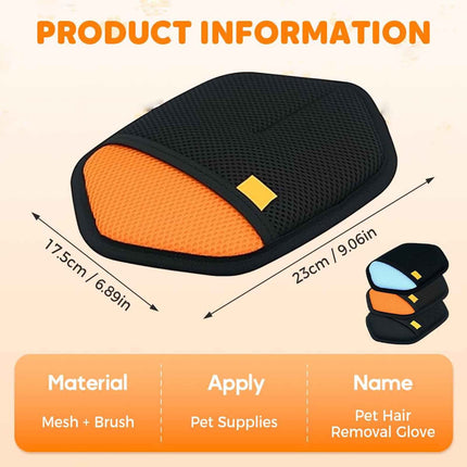 Pet Static Electricity Hair Removal Gloves Pet Remover 2026 New Electrostatic Pet Removal Gloves for Dogs Thickened Brush Reusable Washable Pet Remover Glove Tool for Furniture Couch Car, Blue Orange