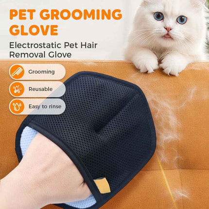 Pet Static Electricity Hair Removal Gloves Pet Remover 2026 New Electrostatic Pet Removal Gloves for Dogs Thickened Brush Reusable Washable Pet Remover Glove Tool for Furniture Couch Car, Blue Orange