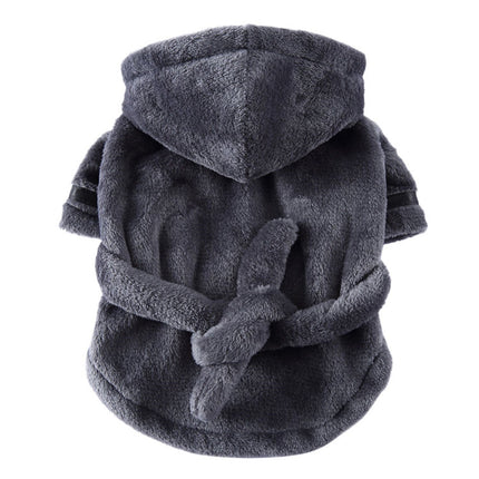 LGCASL Pet Bathrobes, Pajamas Clearance! Dog Cat Bathrobe Pet Clothes Hotel Bath Towel Pet Bathrobe Nightgown Pajamas (Army Green, L) XL Grey