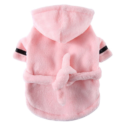 LGCASL Pet Bathrobes, Pajamas Clearance! Dog Cat Bathrobe Pet Clothes Hotel Bath Towel Pet Bathrobe Nightgown Pajamas (Army Green, L) M Pink