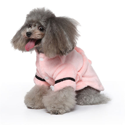 LGCASL Pet Bathrobes, Pajamas Clearance! Dog Cat Bathrobe Pet Clothes Hotel Bath Towel Pet Bathrobe Nightgown Pajamas (Army Green, L) M Pink