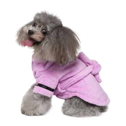 LGCASL Pet Bathrobes, Pajamas Clearance! Dog Cat Bathrobe Pet Clothes Hotel Bath Towel Pet Bathrobe Nightgown Pajamas (Army Green, L) M Purple