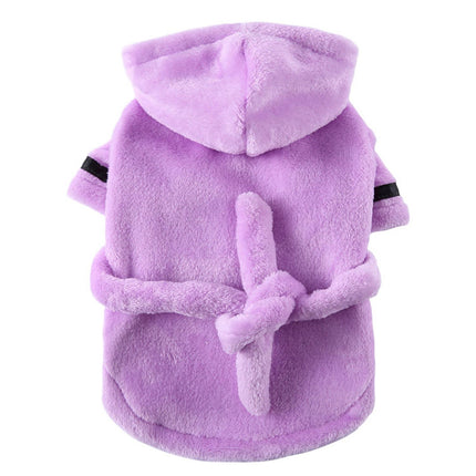 LGCASL Pet Bathrobes, Pajamas Clearance! Dog Cat Bathrobe Pet Clothes Hotel Bath Towel Pet Bathrobe Nightgown Pajamas (Army Green, L) XL Purple