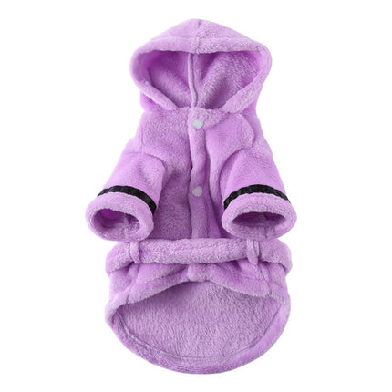 LGCASL Pet Bathrobes, Pajamas Clearance! Dog Cat Bathrobe Pet Clothes Hotel Bath Towel Pet Bathrobe Nightgown Pajamas (Army Green, L) XL Purple