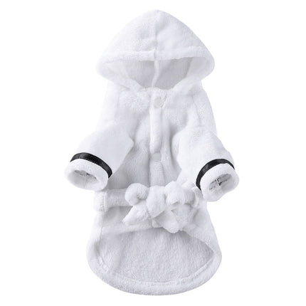 LGCASL Pet Bathrobes, Pajamas Clearance! Dog Cat Bathrobe Pet Clothes Hotel Bath Towel Pet Bathrobe Nightgown Pajamas (Army Green, L) XL White