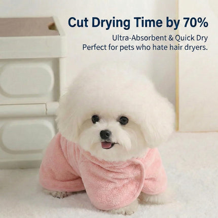 LGCASL 2026 New Puppy Bathrobe with Hood, Dog Bathrobe Absorbent Towel for Small Dogs Fast Drying Dog Robe Coat with Hood Puppy Towel Wrap Pet Grooming After Shower (Blue, Xs) S Blue