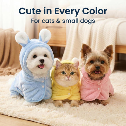 LGCASL 2026 New Puppy Bathrobe with Hood, Dog Bathrobe Absorbent Towel for Small Dogs Fast Drying Dog Robe Coat with Hood Puppy Towel Wrap Pet Grooming After Shower (Blue, Xs) M Blue