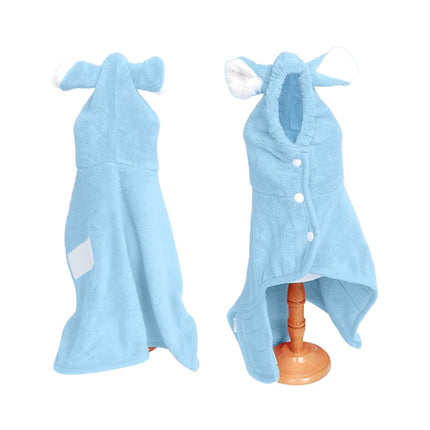 LGCASL 2026 New Puppy Bathrobe with Hood, Dog Bathrobe Absorbent Towel for Small Dogs Fast Drying Dog Robe Coat with Hood Puppy Towel Wrap Pet Grooming After Shower (Blue, Xs) L Blue