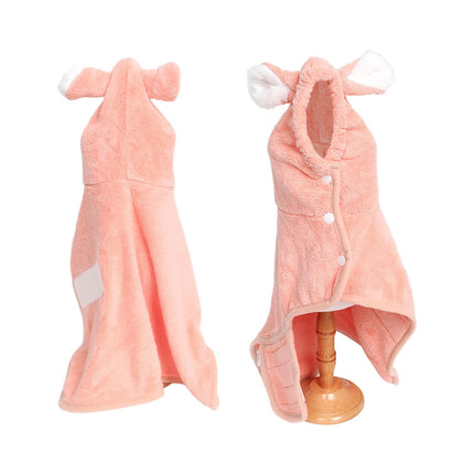 LGCASL 2026 New Puppy Bathrobe with Hood, Dog Bathrobe Absorbent Towel for Small Dogs Fast Drying Dog Robe Coat with Hood Puppy Towel Wrap Pet Grooming After Shower (Blue, Xs) S Pink