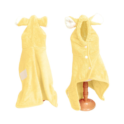 LGCASL 2026 New Puppy Bathrobe with Hood, Dog Bathrobe Absorbent Towel for Small Dogs Fast Drying Dog Robe Coat with Hood Puppy Towel Wrap Pet Grooming After Shower (Blue, Xs) M Yellow
