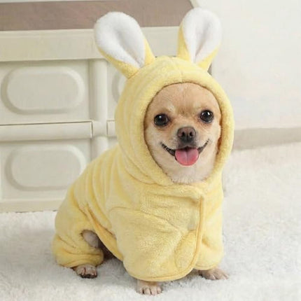 LGCASL 2026 New Puppy Bathrobe with Hood, Dog Bathrobe Absorbent Towel for Small Dogs Fast Drying Dog Robe Coat with Hood Puppy Towel Wrap Pet Grooming After Shower (Blue, Xs) M Yellow