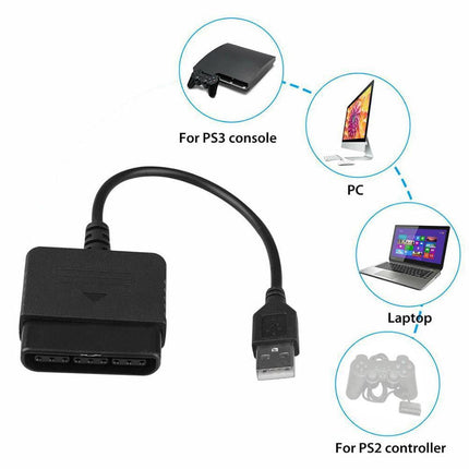 For PS2 Controller to USB Adapter Converter Cable (2 PACK)