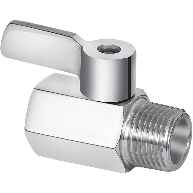 Shower Shut Valve 304 Stainless Steel Mini Ball Valve NPT Thread(1/2Inch Male x 1/2Inch Female) 1 Pack