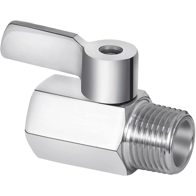 Shower Shut Valve 304 Stainless Steel Mini Ball Valve NPT Thread(1/2Inch Male x 1/2Inch Female) 1 Pack – product detail