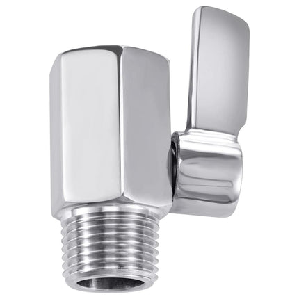 Shower Shut Valve, 304 Stainless Steel Mini Ball Valve NPT Thread(1/2Inch Male x 1/2Inch Female) 1 Pack Silver