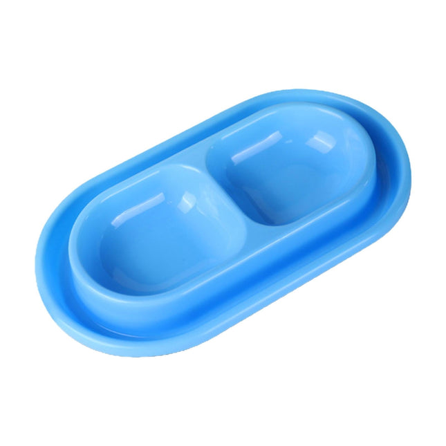 Cat Bowls for Food and Water Easy to Clean Ants Away Outside Pet Double Bow Large Blue
