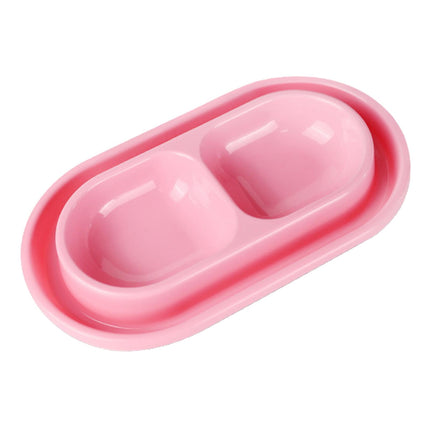 Cat Bowls for Food and Water Easy to Clean Ants Away Outside Pet Double Bowl Large Blue Pink