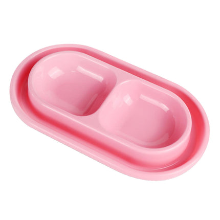 Cat Bowls for Food and Water Easy to Clean Ants Away Outside Pet Double Bowl Large Blue Pink