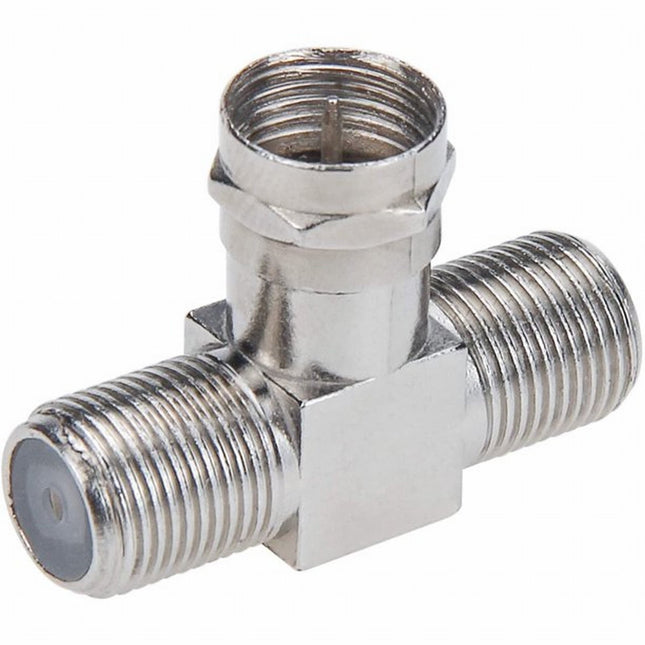 Cable Tv Connector F Tee Head One Two Female Inch Cable Is Connected To The Connector Silver – product detail