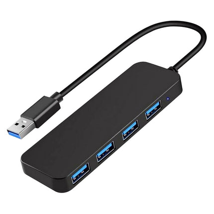 Ckepdyeh 4-Port USB 3.0 Splitter Hub, Plastic Black