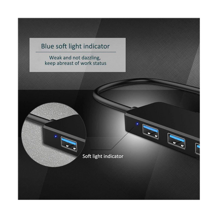 Ckepdyeh 4-Port USB 3.0 Splitter Hub, Plastic Black