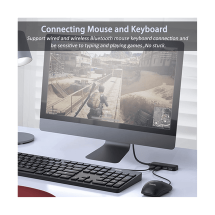 Ckepdyeh 4-Port USB 3.0 Splitter Hub, Plastic Black