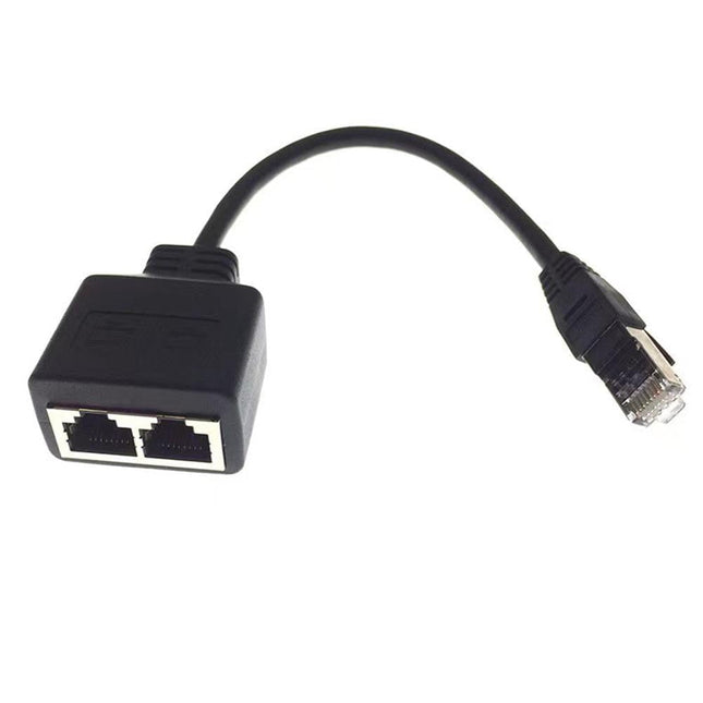 RJ45 Splitter Adapter Connector 1 to 2 Female Ports for CAT 5/CAT 6/CAT 7 LAN Ethernet Cables