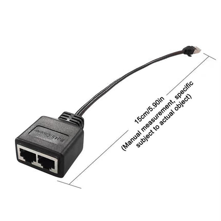 RJ45 Splitter Adapter Connector 1 to 2 Female Ports for CAT 5/CAT 6/CAT 7 LAN Ethernet Cables