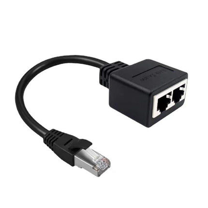 RJ45 Splitter Adapter Connector 1 to 2 Female Ports for CAT 5/CAT 6/CAT 7 LAN Ethernet Cables