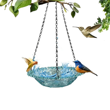 JWDX Bird Feeders for Outdoors Clearance! Hanging Bird Bath Plastic Bird Bath Plate Hanging Tray for Outdoors Hanging Bird Water or Bird Seed Hanging Bird Feeder for Outdoors Bird Bath Bowl S4-Blue